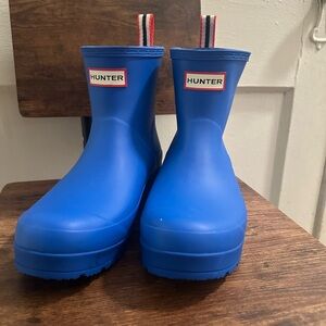 Hunter Blue Ankle Rain Boots